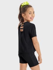 Girls Quick Dry Cut Out Boxy Top