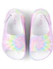 Toddler Girls Rainbow Tie Dye Slides