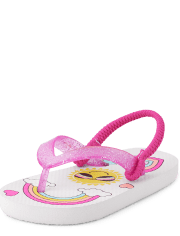 Toddler Girls Glitter Doodle Flip Flops