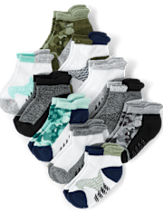 Baby And Toddler Boys Colorblock Cushioned Ankle Socks 10-Pack