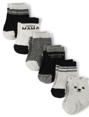 Baby And Toddler Boys Bear Midi Socks 6-Pack