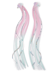 Paquete de 2 pinzas para extensiones de cabello con lentejuelas y conchas marinas para niñas