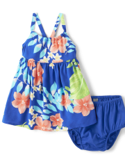 Baby Girls Matching Family Tropical Fit And Flare Dress