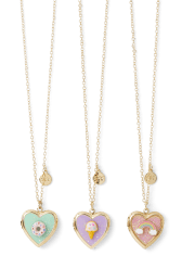Paquete de 3 collares con medallón BFF de arcoíris para niñas