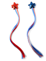 Clips de extensión de cabello con estrella de lentejuelas americana para niñas