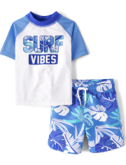 Baby And Toddler Boys Surf Vibes Rashguard Swimsuit