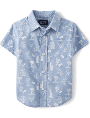 Baby And Toddler Boys Dad And Me Cactus Poplin Button Up Shirt