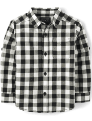 Baby And Toddler Boys Matching Family Gingham Poplin Button Up Shirt