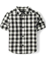 Baby And Toddler Boys Matching Family Gingham Poplin Button Up Shirt