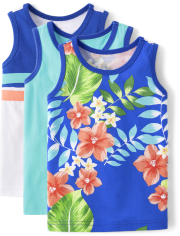 Baby And Toddler Boys Tropical Tank Top 3-Pack