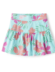 Falda pantalón escalonada con estampado para niñas
