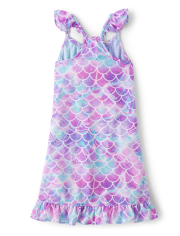 Girls Mermaid Ruffle Nightgown