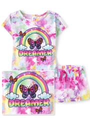 Girls Rainbow Tie Dye Dreamer Pajamas