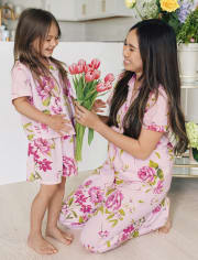 Girls Mommy And Me Floral Pajamas