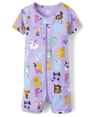 Baby And Toddler Girls Alphabet Snug Fit Cotton One Piece Pajamas