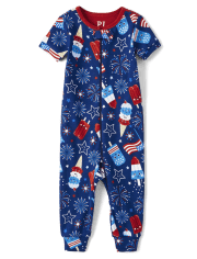 Unisex Baby And Toddler Americana Popsicle Snug Fit Cotton One Piece Pajamas