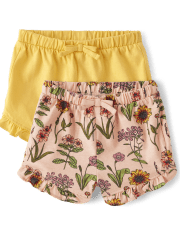 Baby Girls Floral Ruffle Shorts 2-Pack