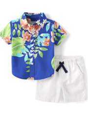 Conjunto de traje de 2 piezas tropical familiar a juego para bebés y niños