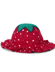 Baby Girls Strawberry Ruffle Bucket Hat