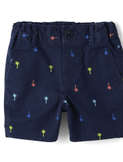 Shorts chinos para niños pequeños con palmeras