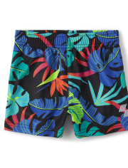 Baby And Toddler Boys Tropical Leaf Mesh Performance Basketball Shorts