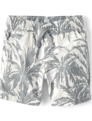 Boys Palm Tree Pull On Jogger Shorts