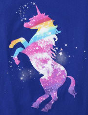 Girls Rainbow Unicorn Graphic Tee