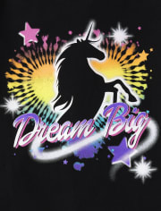 Girls Unicorn Dream Big Graphic Tee