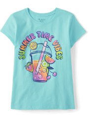 Girls Summer Time Vibes Graphic Tee