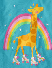 Baby And Niños pequeños Niña Giraffe Roller Skate Camisetas estampadas