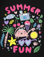 Baby And Toddler Girls Summer Fun Graphic Tee