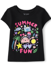 Baby And Toddler Girls Summer Fun Graphic Tee