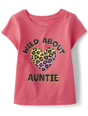 Baby And Toddler Girls Auntie Graphic Tee