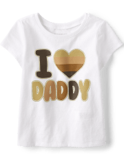 Baby And Niños pequeños Niña Love Daddy Camisetas estampadas