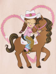 Camiseta con estampado de caballo para bebés y niñas pequeñas