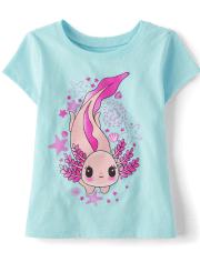 Baby And Toddler Girls Axolotl Graphic Tee