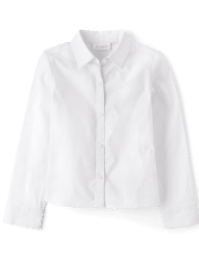 Girls Uniform Poplin Button Up Shirt