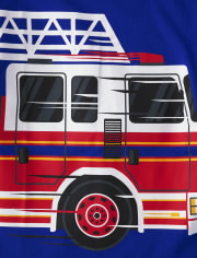 Camisetas estampadas camión de bomberos para niño