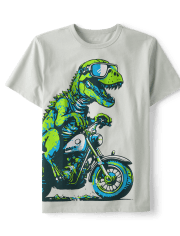 Boys Dino Motorcycle Graphic Tee