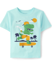 Baby And Toddler Boys Dino Skateboard Graphic Tee