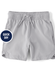 Shorts deportivos sin cordones con forro de secado rápido para niños