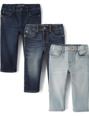 Baby And Toddler Boys Straight Jeans 3-Pack
