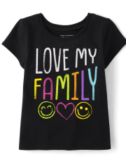 Baby And Toddler Girls Love My Family Graphic Tee