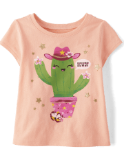 Baby And Toddler Girls Cactus Graphic Tee