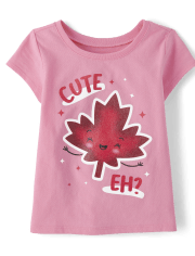 Baby And Toddler Girls Cute Eh Graphic Tee