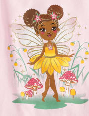 Camiseta con estampado de hadas para bebés y niñas pequeñas