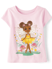 Camiseta con estampado de hadas para bebés y niñas pequeñas