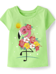 Baby And Toddler Girls Flamingo Graphic Tee