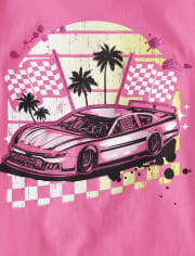 Girls Racecar Graphic Tee