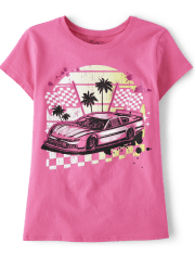 Girls Racecar Graphic Tee